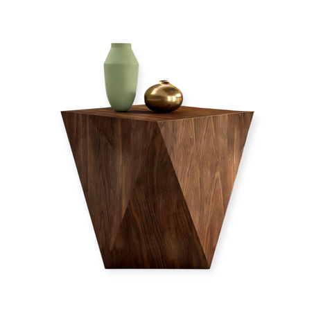 * طاولات جانبية خشبية فاخرة: تصاميم هندسية فريدة لديكور منزلك