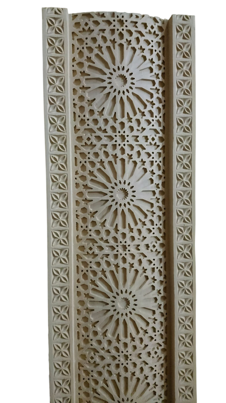 أريكة صالون مغربية يدوية الصنع من الخشب بنقوش الزليج الأصيلة