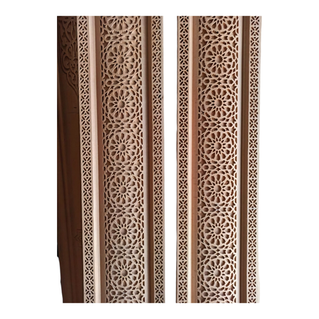 أريكة صالون مغربية يدوية الصنع من الخشب بنقوش الزليج الأصيلة