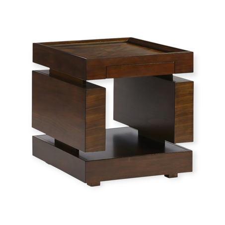 * طاولات جانبية خشبية فاخرة: تصاميم هندسية فريدة لديكور منزلك