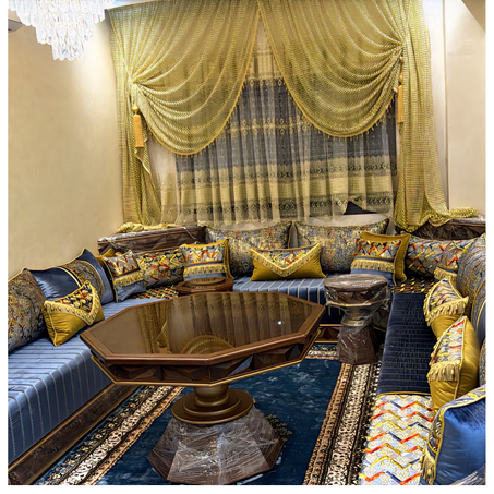 * صالون مغربي ملكي من SMAIL MOBILIER: فخامة التراث وجمال التصمي