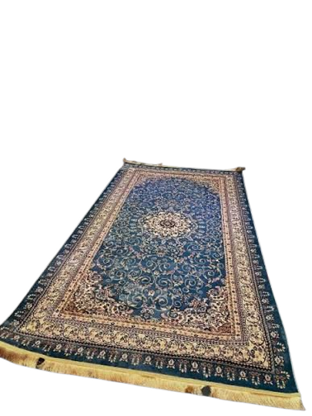 سجادة كلاسيكية فاخرة باللون الأزرق الداكن