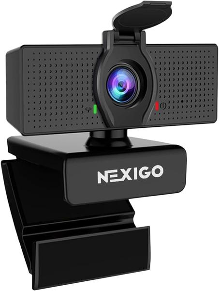 NexiGo Cámara web N60 1080P con micrófono, FOV ajustable, zoom, control de software y cubierta de privacidad