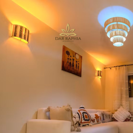Raffia Cylinder Wall Lamp