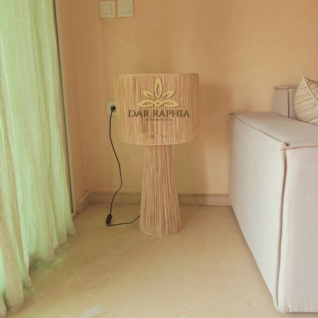 Mushroom Table Lamp - Large Raffia Table Lamp 80 x 40 cm