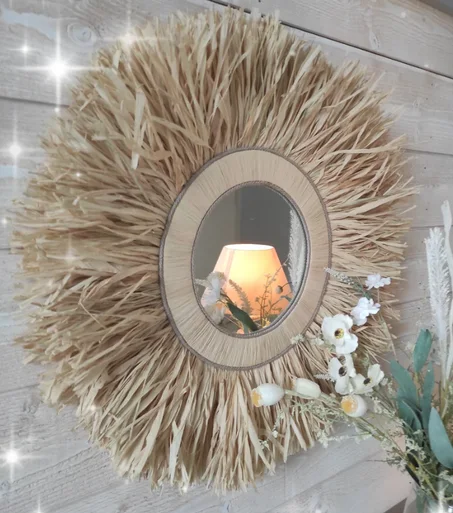 Raffia  Charm Mirror