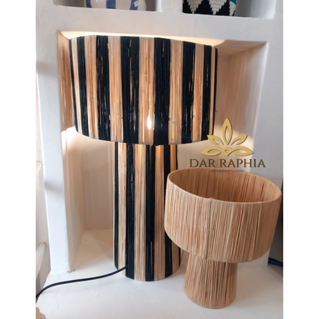 Handmade Moroccan Raffia Table Lamp |Pack of 3