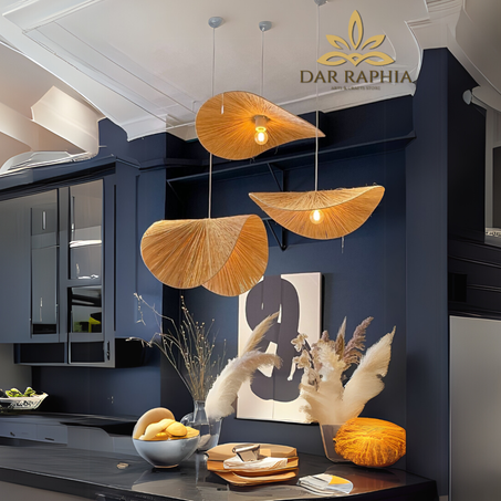 Openwork Raffia pendant lights