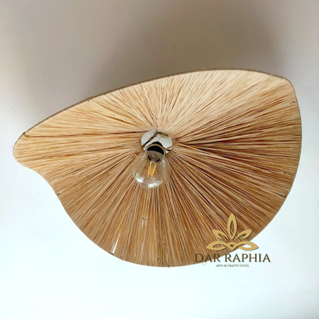 Raffia pendant light-Raffia Wave Lamp
