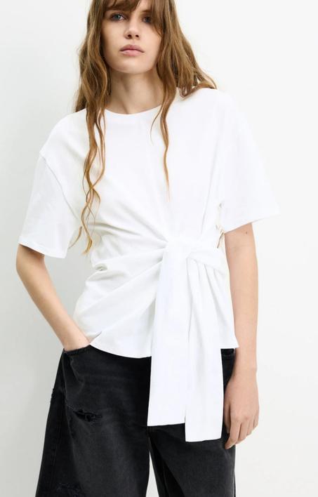 T-shirt à manches courtes avec noeud