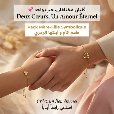 Bracelet Mère-Fille Cœurs Complémentaire اشتري الاولى و احصلي على الثانية مجانا