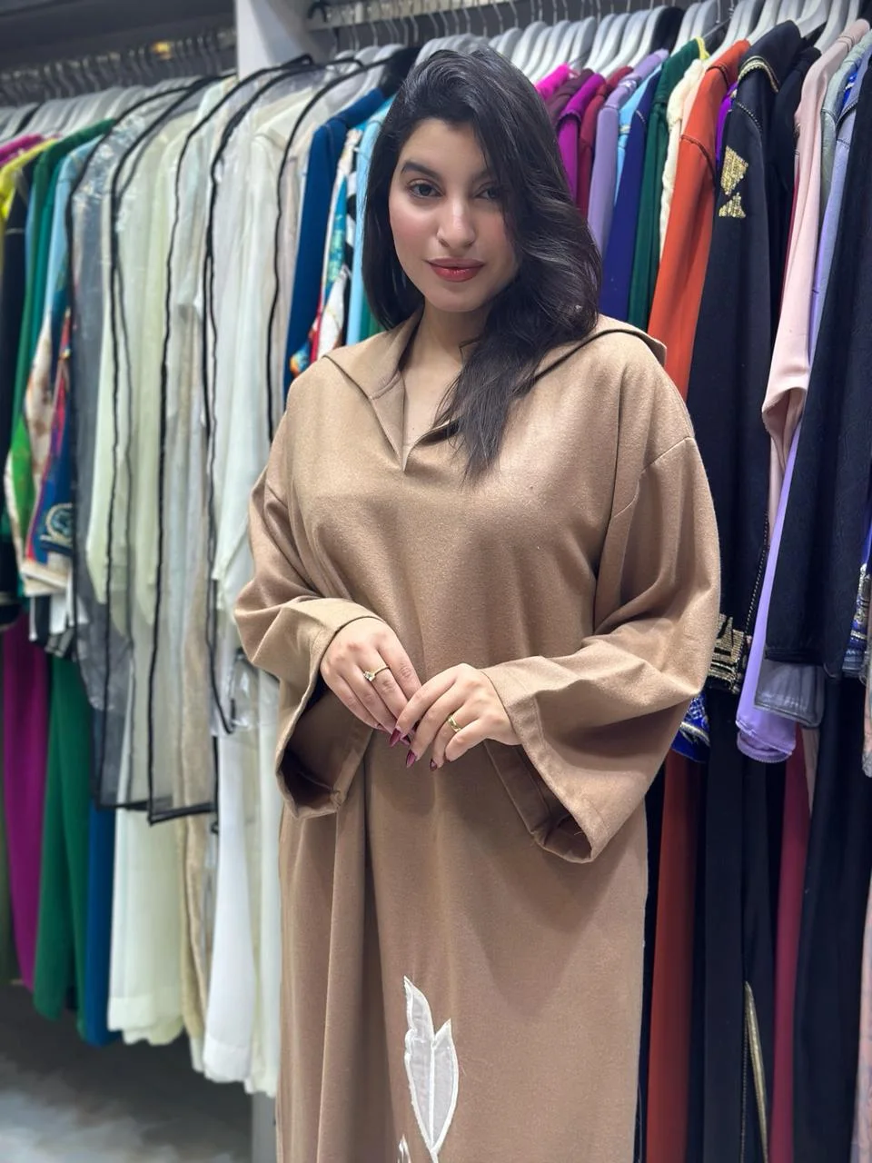 جلابة الثوب فلانيل فصالة جبلية بالجياب