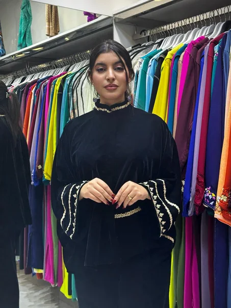 Ensemble 2 pièces  Velours noir  4 file