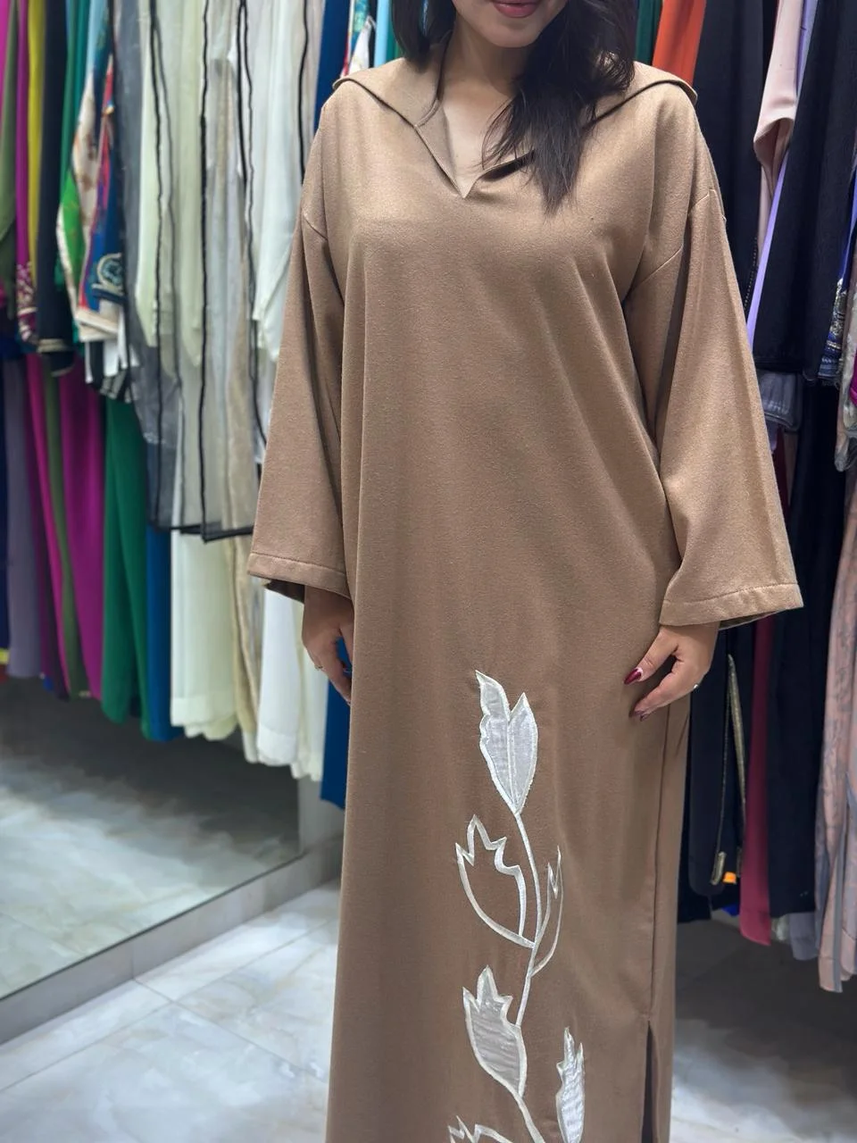 جلابة الثوب فلانيل فصالة جبلية بالجياب