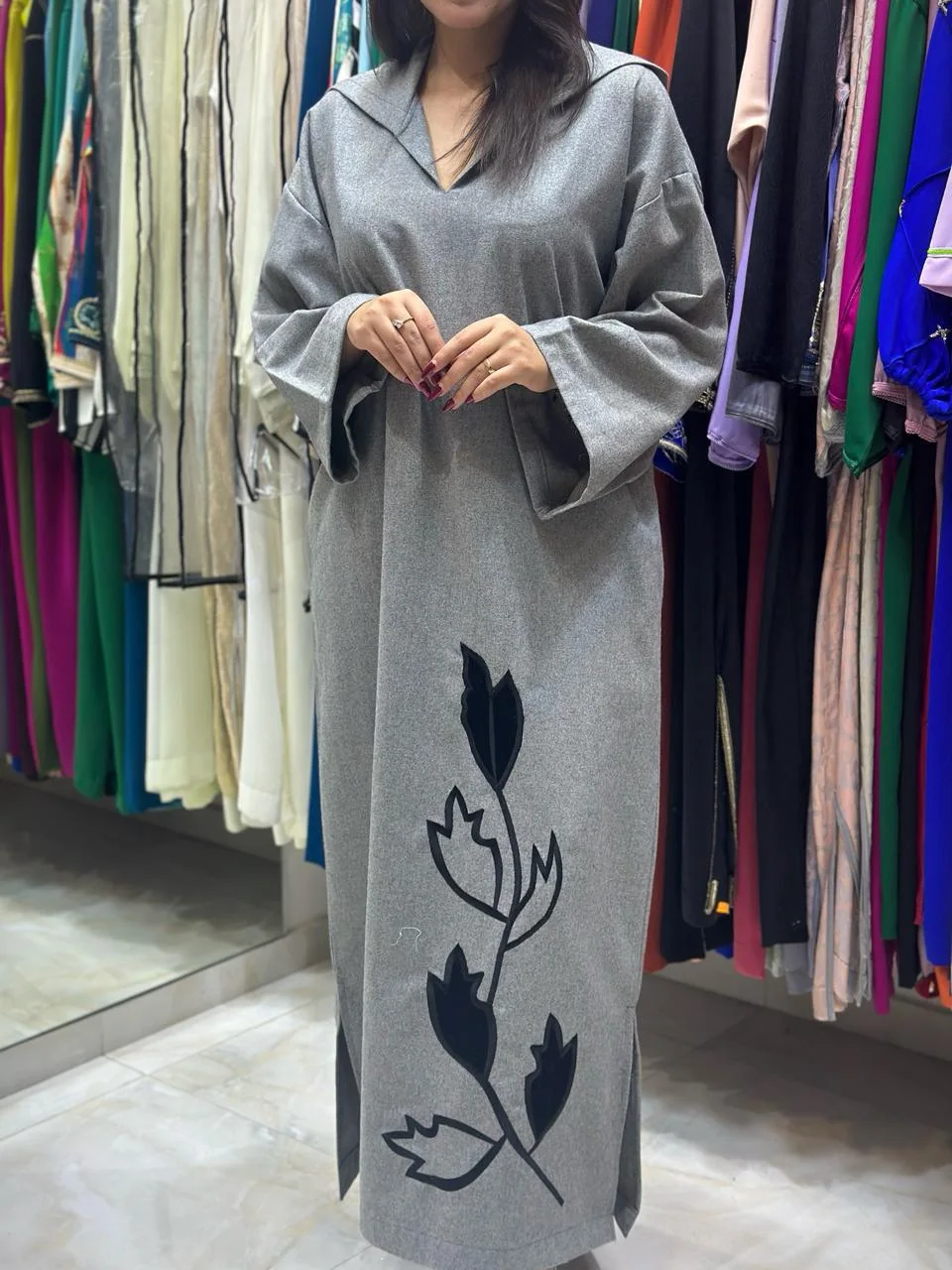 جلابة الثوب فلانيل فصالة جبلية بالجياب