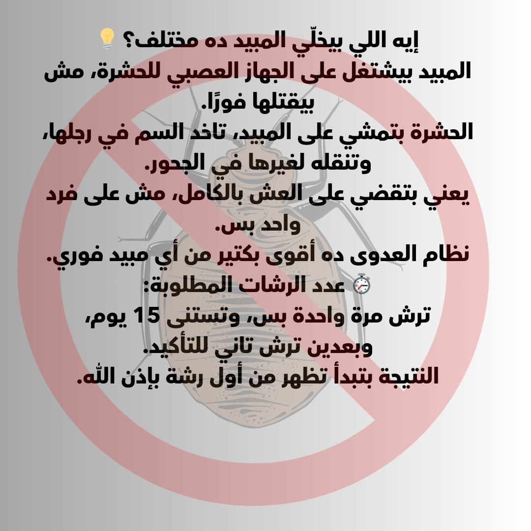 اقوي مبيد مخصص للبق و البراغيث قوي و امن و عديم الرائحة -لتر جاهز عالرش