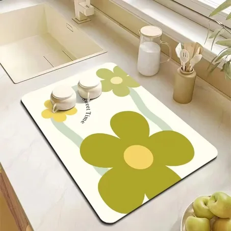 فرشة المطبخ الزهرية متعددة الاستعمال﻿