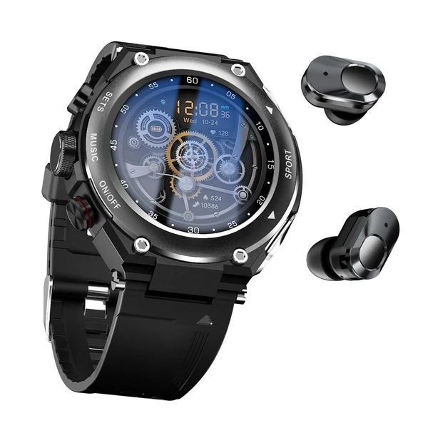 ⏳Montre intelligente avec écouteurs sans fil (pour iPhone et Android)
