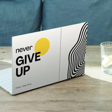 Never Give Up — Minimalist Motivation Laptop Skin