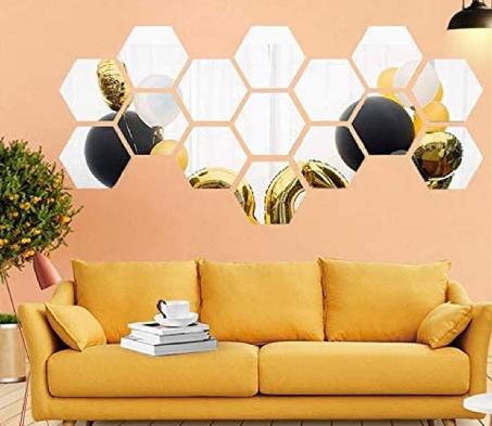 مرايا سداسية الشكل الرائعة (10 قطع)