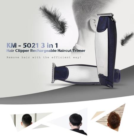 Kemei KM-5021 – tondeuse à cheveux professionnelle Rechargeable, rasoir électrique pour hommes, Kit de coupe de cheveux