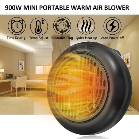 Anva Wonder Heater Mini Ventilateur de Chauffage Électrique Portable Prise Murale Main Main avec Télécommande