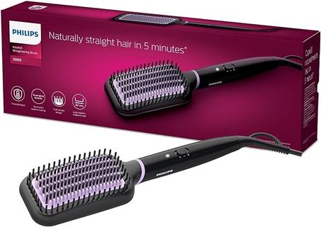 Plancha de pelo con calor Philips Serie 5000, 1000,0 vatios, color negro y rosa