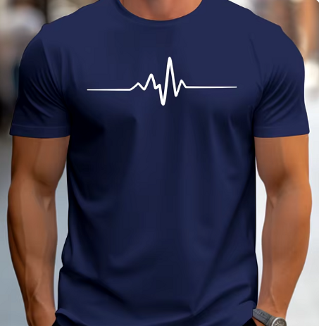 تي شيرت رجالي رياضي صيفي عصري بأكمام قصيرة ورقبة دائرية وطبعة حروف، مريح ومتعدد الاستخدامات