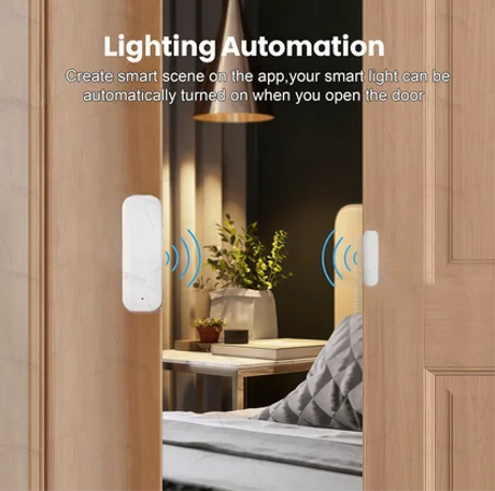 مستشعر باب نافذة Zigbee أمني ضد اللصوص إنذار مغناطيسي ذكي لاكتشاف الاتصال لحياة ذكية لأليكسا وجوجل هوم تويا Z2M