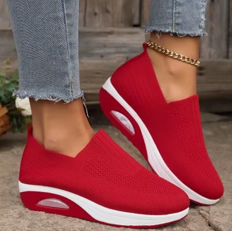 أحذية خارجية منسوجة بنعل سميك للنساء، أحذية مريحة وقابلة للتنفس، بمقاسات كبيرة، عصرية، مجموعة جديدة 2025.