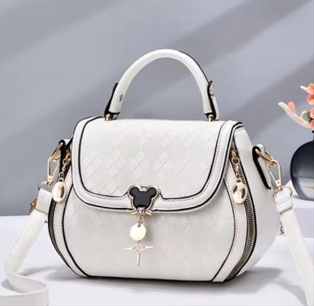 حقيبة يد نسائية من الجلد الطبيعي، حقيبة كتف، بأربطة يدوية، تصميم فاخر، E27