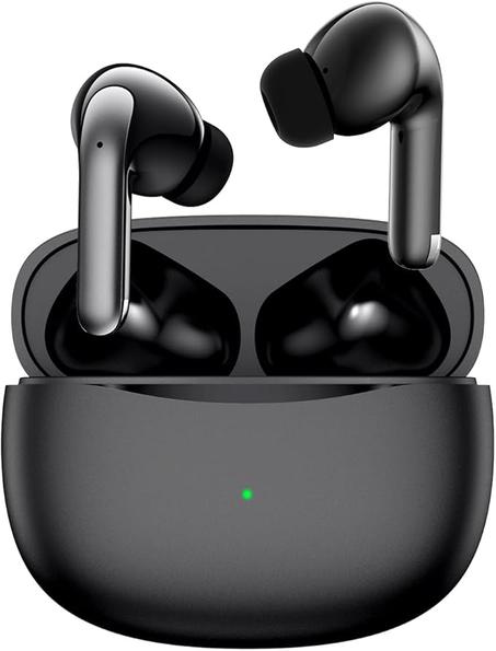 سماعات اذن لاسلكية ترو بلوتوث 5.4، سماعات تي دبليو اس مع ميكروفون مدمج، تصميم محمول للرياضة والتمرين، متوافقة مع ايفون واندرويد، اسود