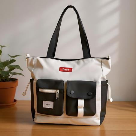 حقيبة يد من قماش متعددة الجيوب