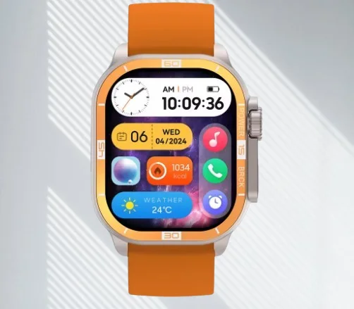 ساعة ذكية جديدة للنساء k96s مع تطبيق Dafit ، شاشة سوداء برتقالية وشاشة ht AMOLED في العالم الوقت استدعاء AI مساعد صوتي