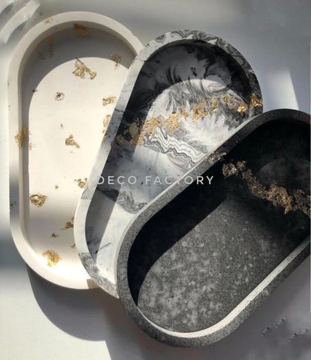 Plateau ovale Jesmonite