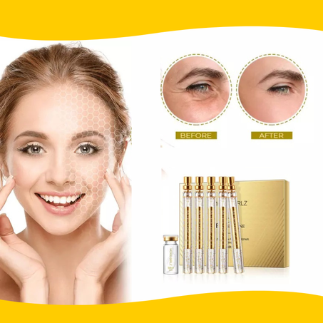 مصل الوجه الذهبي بخيوط الكولاجين الحريرية  Collagen Face Serum Set