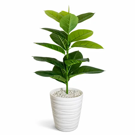 Arbre en caoutchouc vert – Hauteur totale : 1,10 m