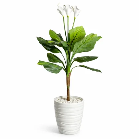 Fleur de Lune artificielle blanche Hauteur  1,30 m (complet)