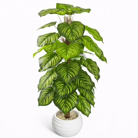 Grand Calathea Artificielle – Dimensions : 1,80 m (hauteur totale)