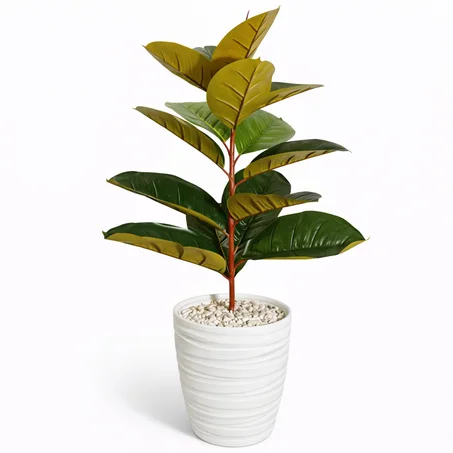 Arbre Caoutchouc Rouge Artificiel – Élégance Moderne  Dimensions : 1,10 m