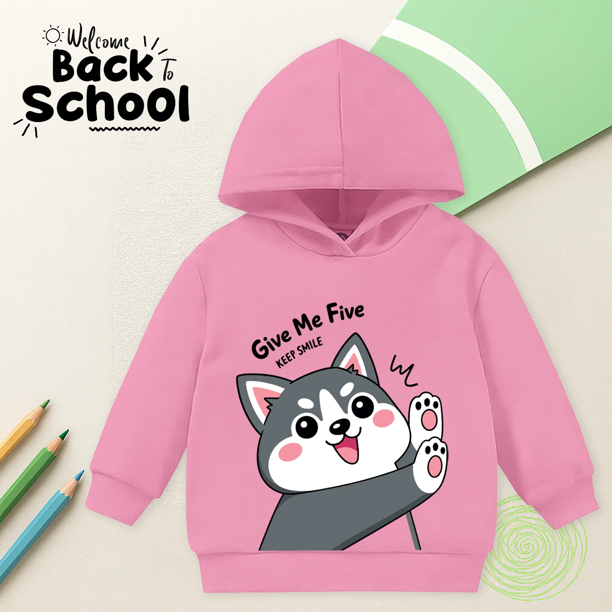 هودي مطبوع بينك