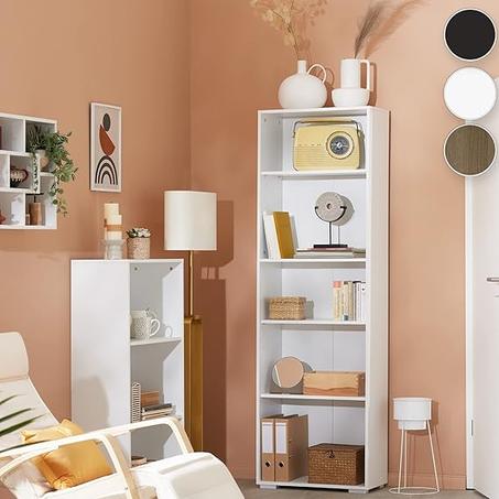 180cm/60cmx25cm رفوف عرض للكتب والإكسسوارات (blanche)