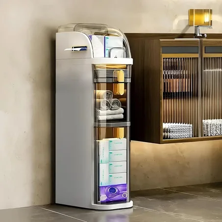 A storage unit for the kitchen or bathroom