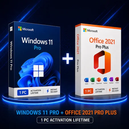 Wiindows, 11 Pro + Office 2021 Pro Plus 1 PC Activation Lifetime