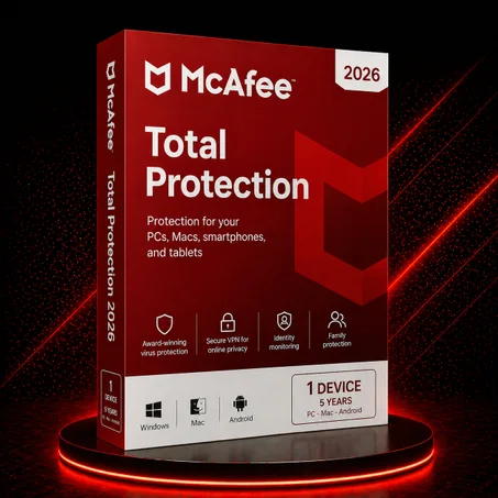McAfee- Total -Protection 2026 | 1 device | 5 Years PC-Mac-Android