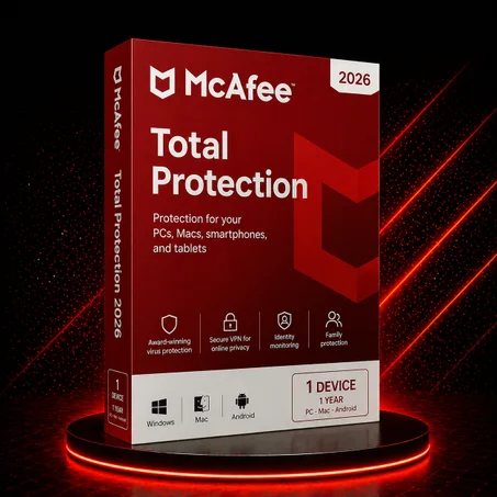 McAfee, Total Protection 2026 | 1 device | 1 Years PC-Mac-Android