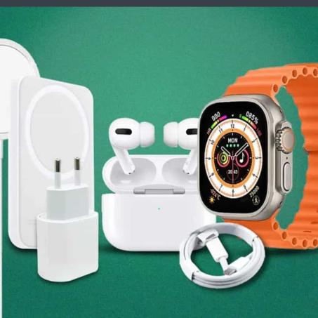 Profitez de la technologie de pointe avec l'ensemble X8 Unique Combination : une montre intelligente et des écouteurs AirPods Pro dans un ensemble étonnant