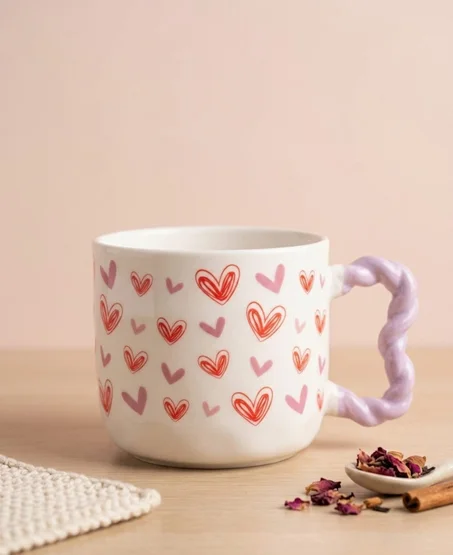 Pink Hearts Mug