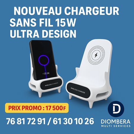 Support universel de bureau Chargeur sans fil pour iPhone 15 W