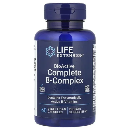 Complexe B BioActif Complet Life Extension, 60 Gélules Végétales — مجمع فيتامين B الحيوي الكامل Life Extension، 60 كبسولة نباتية
